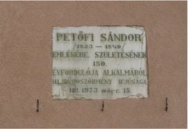 Petőfi Sándor márványtábla