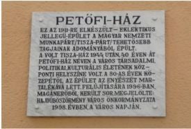 Petőfi-ház márványtábla