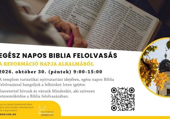 Egész napos Biblia felolvasás a Reformáció napja alkalmából