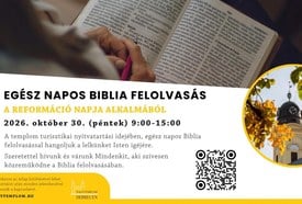 Egész napos Biblia felolvasás a Reformáció napja alkalmából